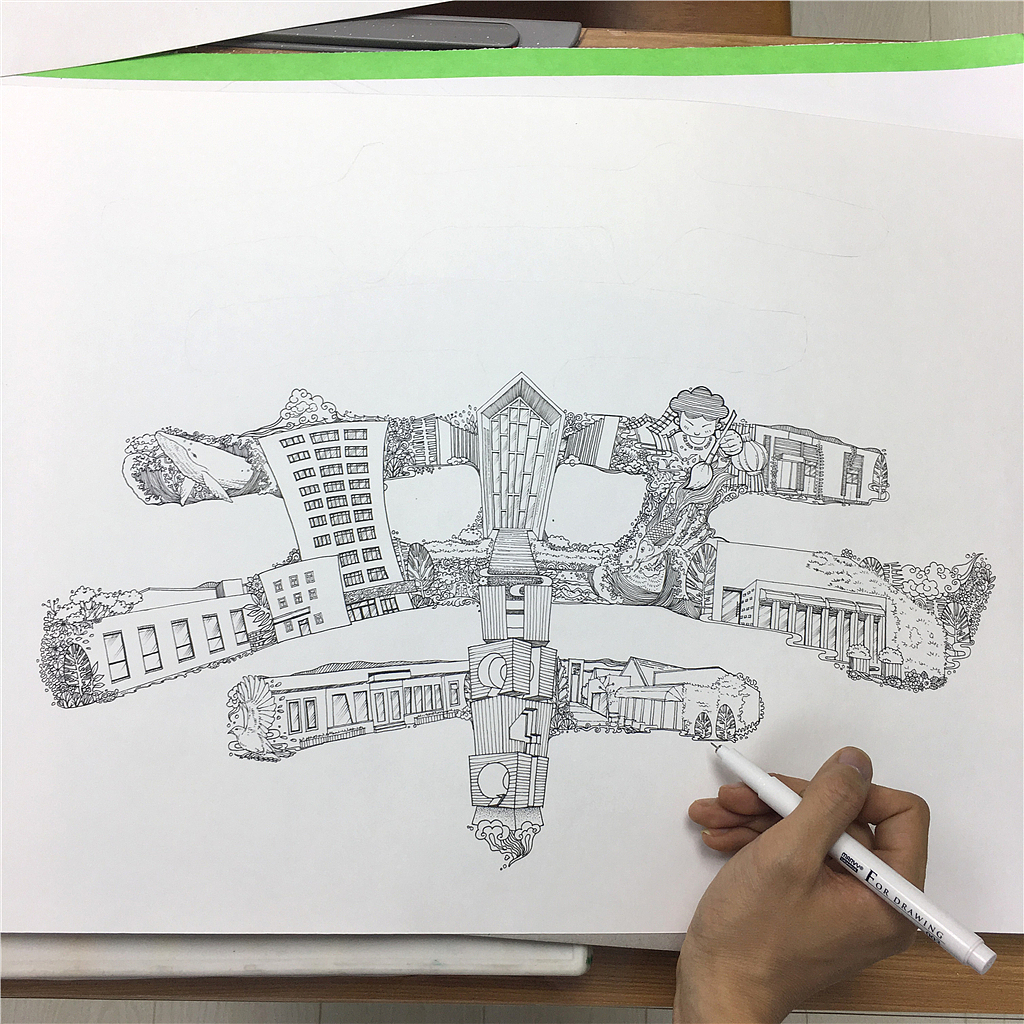 1949新华文化园区字画海报（图ZNjk0NjM3MjQ=） - 商业插画 - 站酷设计师超超的青葱原创素材 - 站酷ZCOOL