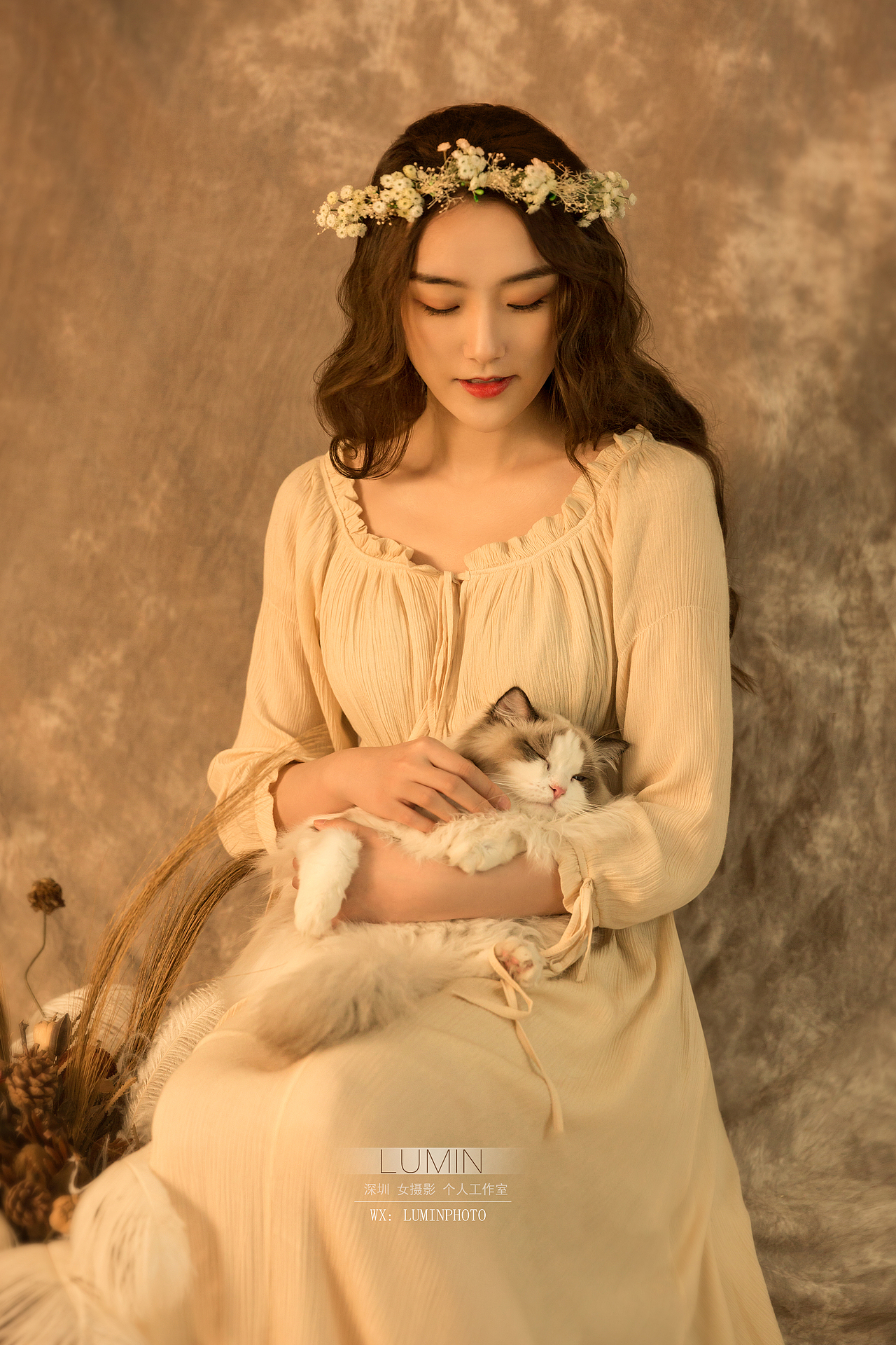 复古风写真 油画写真拍摄 与猫一起拍摄
