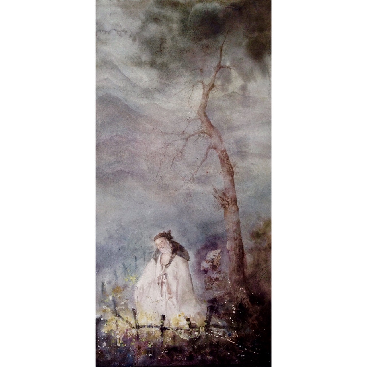 采菊東籬下（圖ZMTIyNzMwNjIw） - 繪畫 - 站酷設(shè)計(jì)師水彩學(xué)院蘇野原創(chuàng)素材 - 站酷ZCOOL