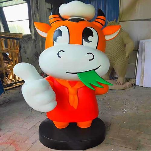 新年元旦活动宣传超大号的树脂创意卡通牛雕塑像摆件