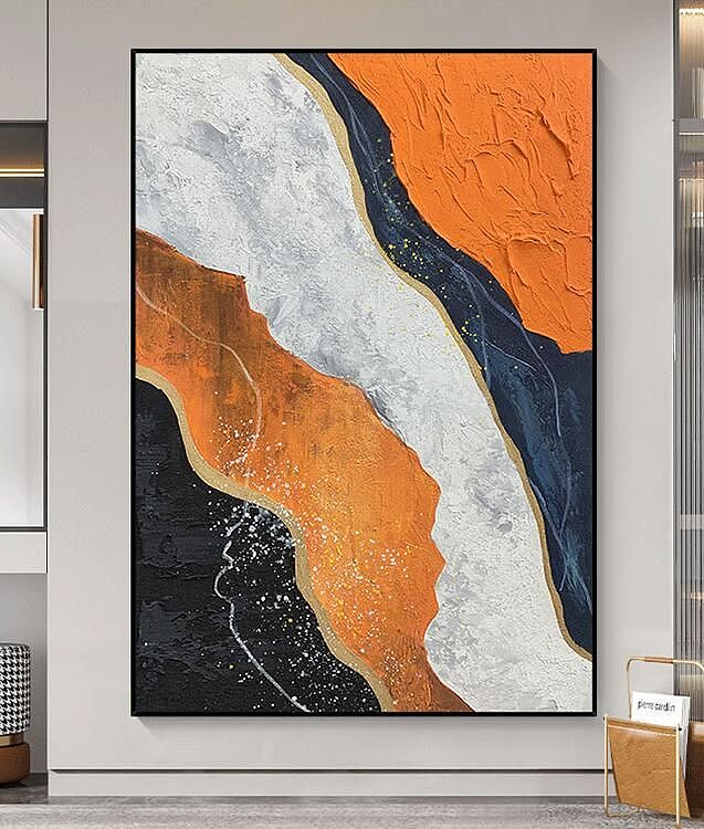 玄关抽象画肌理手绘