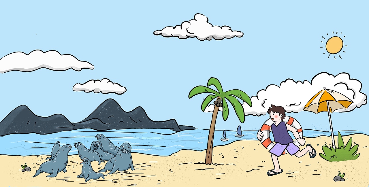 “夏日沙滩”儿童插画（第十六期）（图ZMzI2NzY5MjI4） - 儿童插画 - 站酷设计师岛丘原创素材 - 站酷ZCOOL