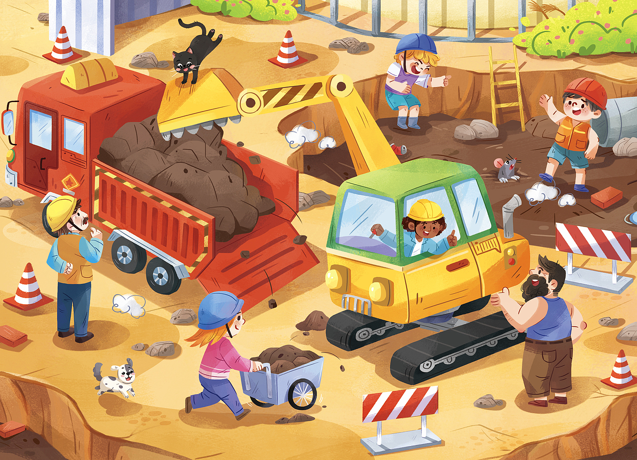 一些儿插(建筑工地/交通工具/海底生物)拼图