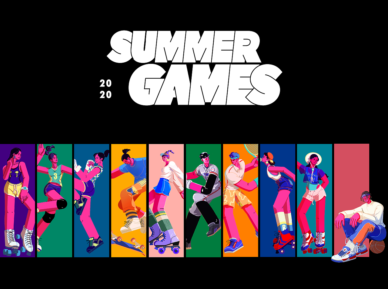 「SUMMER GAMES」人物插画（图ZMjIxMTQ1NzAw） - 创作习作 - 站酷设计师幸知幸子原创素材 - 站酷ZCOOL