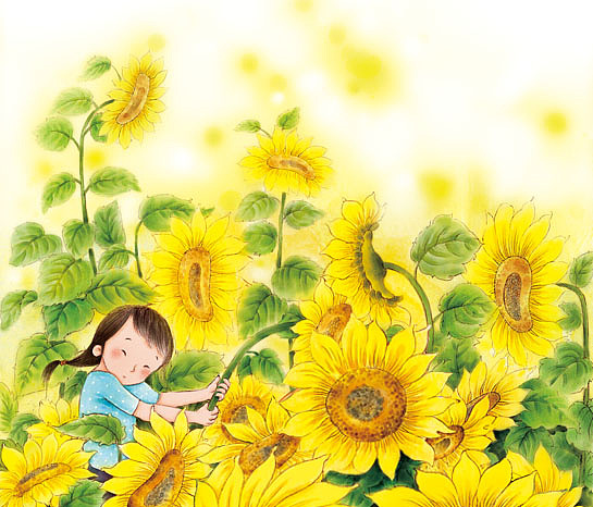 阳光,向日葵 |插画|儿童插画|白廷 - 原创作品 - 站酷 (zcool)