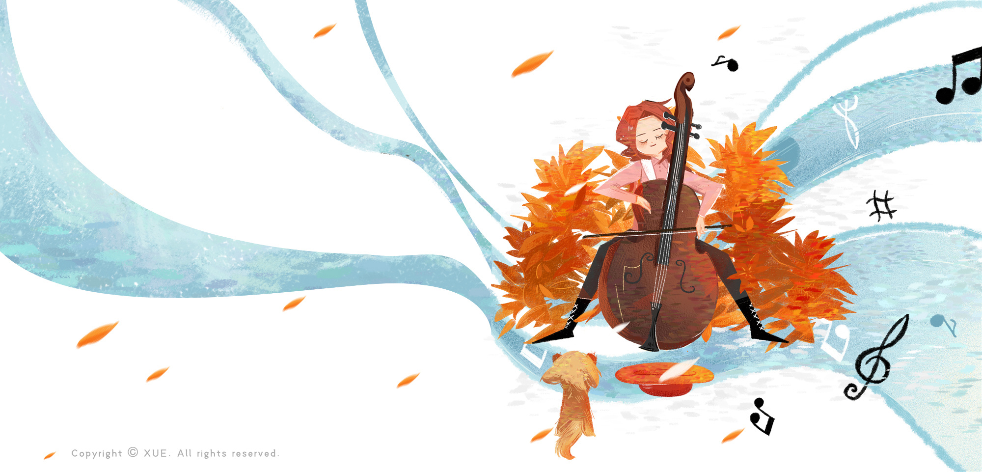 插画大提琴手