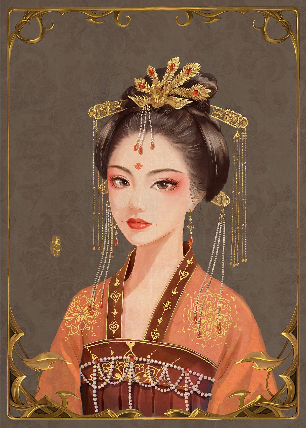唐妆（图ZMjQ0OTcxNjI0） - 艺术插画 - 站酷设计师月溪鸣原创素材 - 站酷ZCOOL