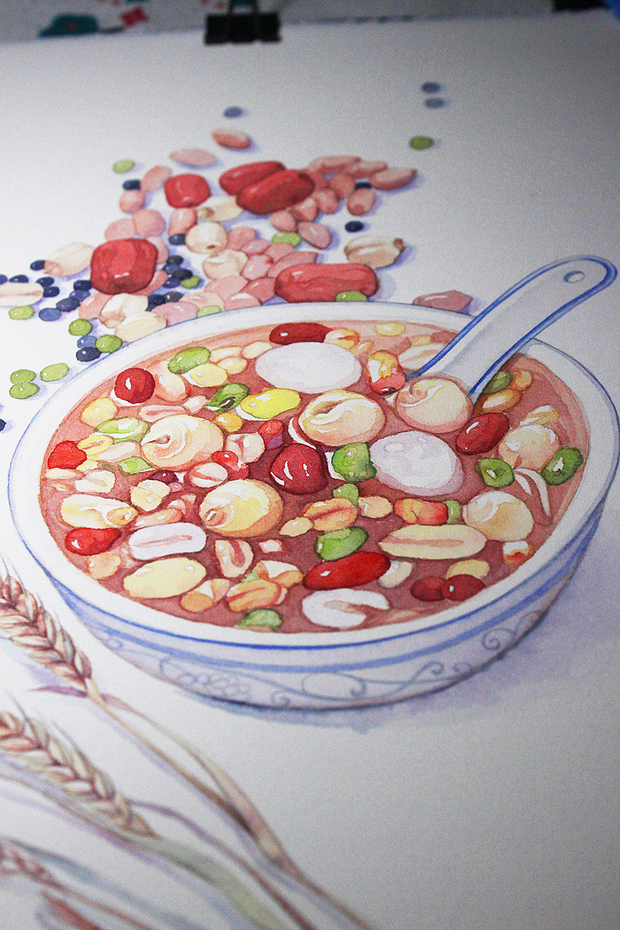 腊八节，画一碗腊八粥送给你（图ZMTAzNDY4ODA4） - 创作习作 - 站酷设计师Shine小画原创素材 - 站酷ZCOOL