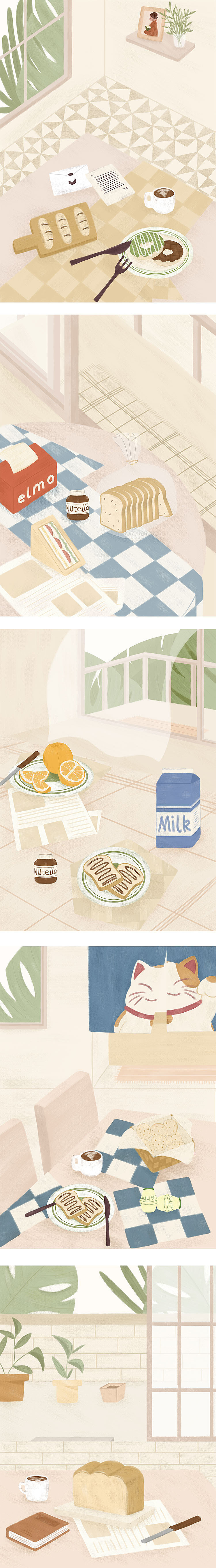 餐桌日常（图ZMTcxNDAwNjc2） - 商业插画 - 站酷设计师Emma_Msw原创素材 - 站酷ZCOOL