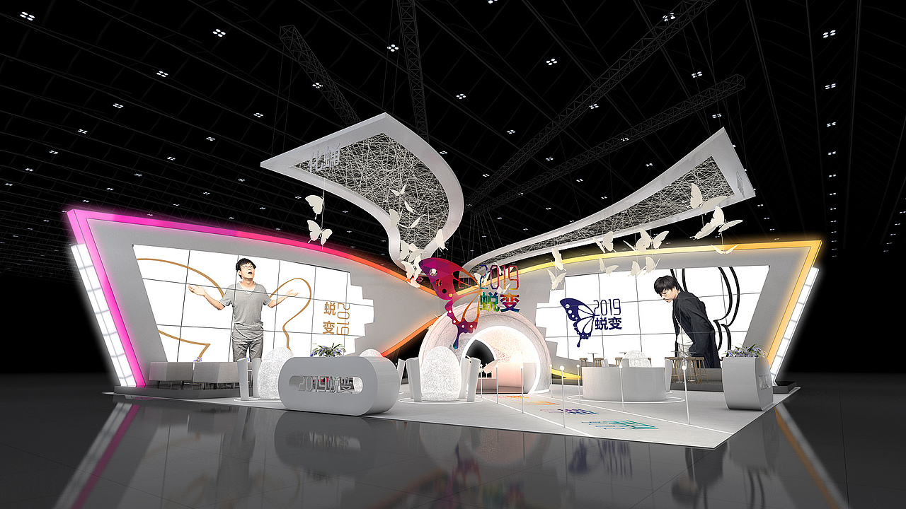 美博会蝴蝶主题展台设计