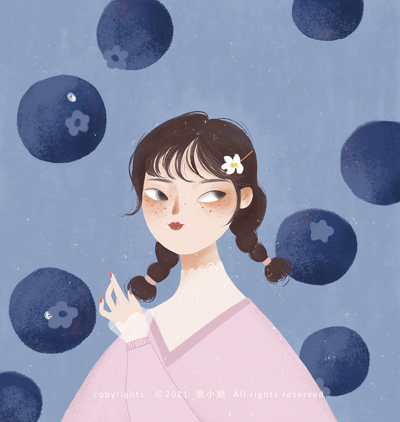 水果女孩插画