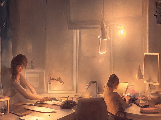 #AI创作实验室#正在加夜班的设计师（个人主页-ZNjI1NTU5OTI=） - AI作品 - 站酷设计师年轻的飞机机长原创素材 - 站酷ZCOOL