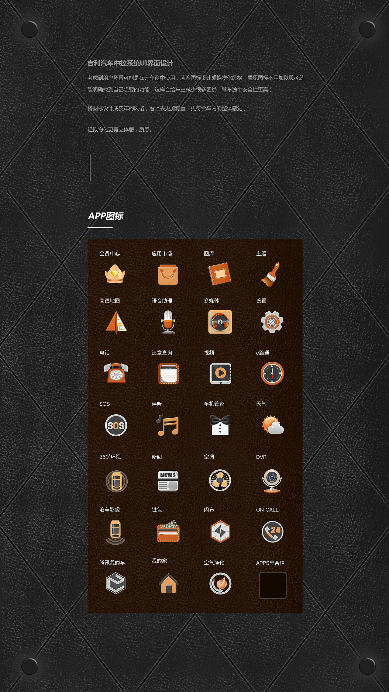 吉利汽车GKUI主题设计——皮皮革（图ZMTEzOTA5ODEy） - 软件界面 - 站酷设计师yearnnnnn原创素材 - 站酷ZCOOL
