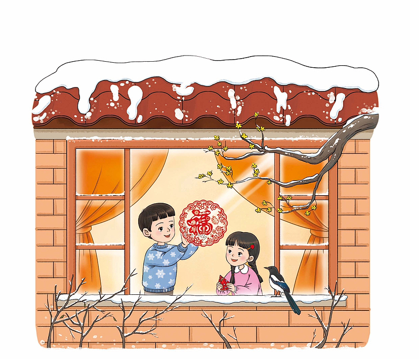 春节插画（图ZMzI4MTU4OTI0） - 商业插画 - 站酷设计师周三的雅子原创素材 - 站酷ZCOOL