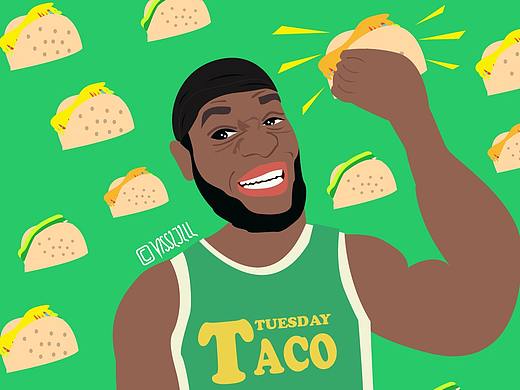 NBA潮流插画 | 詹姆斯TACO TUESDAY