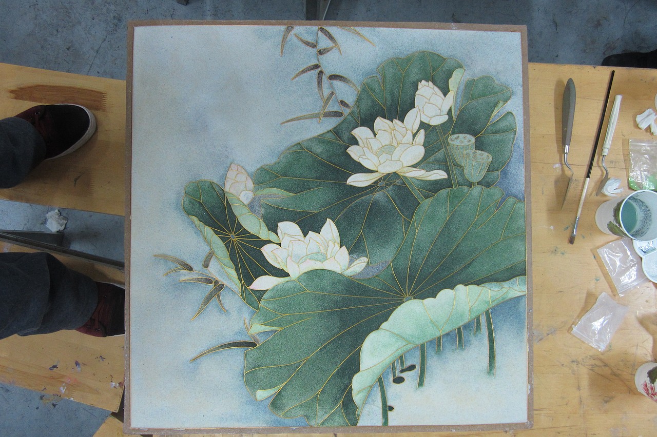 景泰蓝金丝彩沙画
