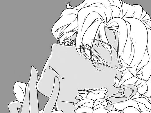 情人节画的因为一个人所以不想上色的图