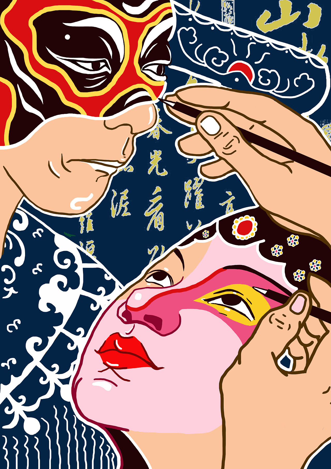 京剧脸谱|插画|创作习作|想吃小卖部 - 原创作品 - 站酷 (zcool)