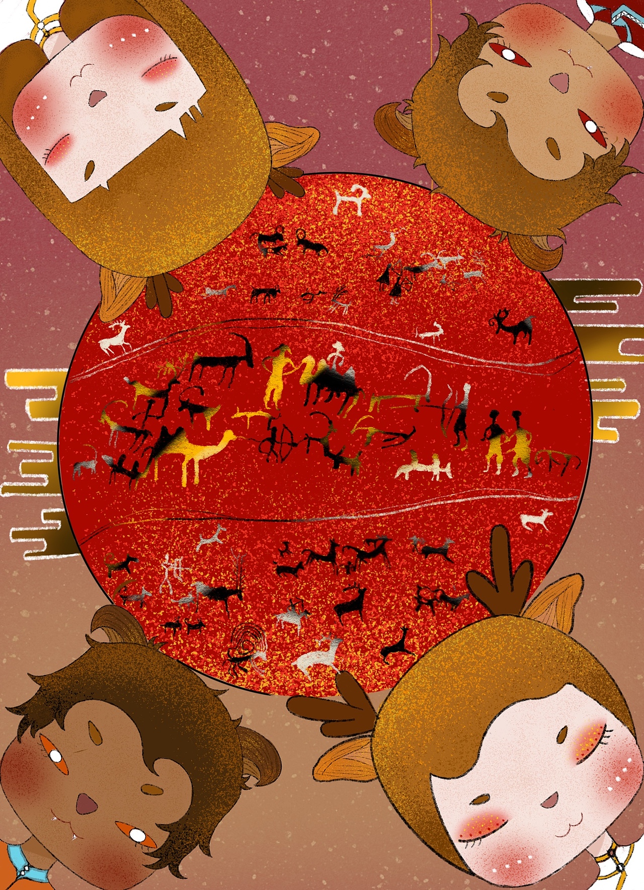 围鹿棋插画设计（图ZMjQyOTQ2Njky） - 创作习作 - 站酷设计师什么都不会的歌儿原创素材 - 站酷ZCOOL