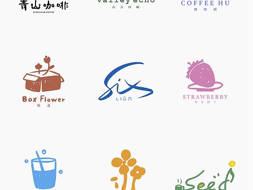 原创LOGO合集/手绘LOGO的治愈感~ 
