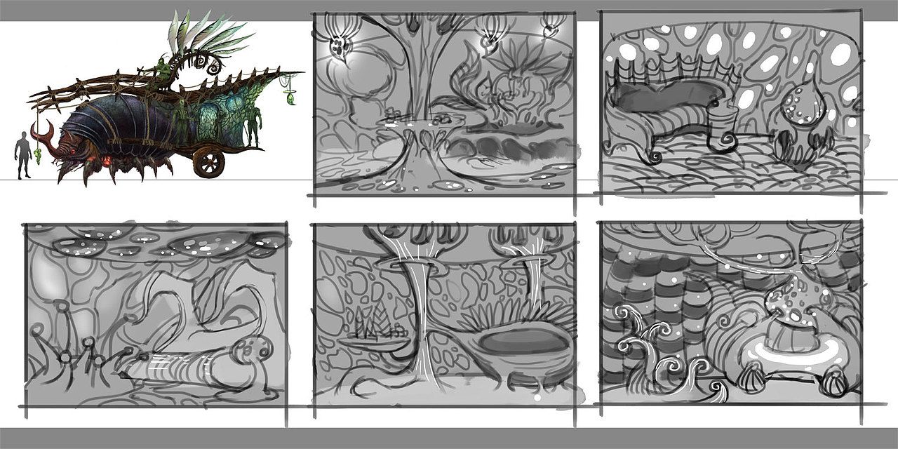 《魔兽山》虫族坐骑室内概念设定