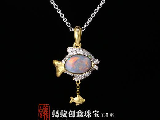 蚂蚁创意珠宝工作室----欧珀原创设计小鱼吊坠