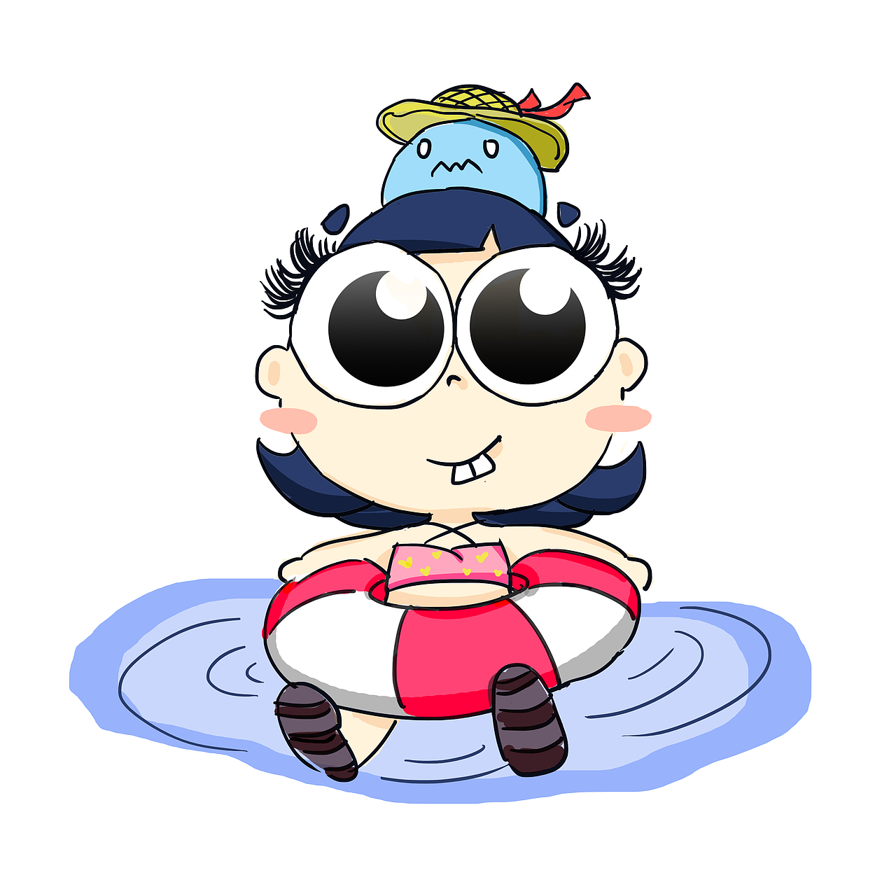游泳小分隊(duì)（圖ZMTE3NDQ2OTUy） - IP形象 - 站酷設(shè)計(jì)師柚子呦呦呦原創(chuàng)素材 - 站酷ZCOOL