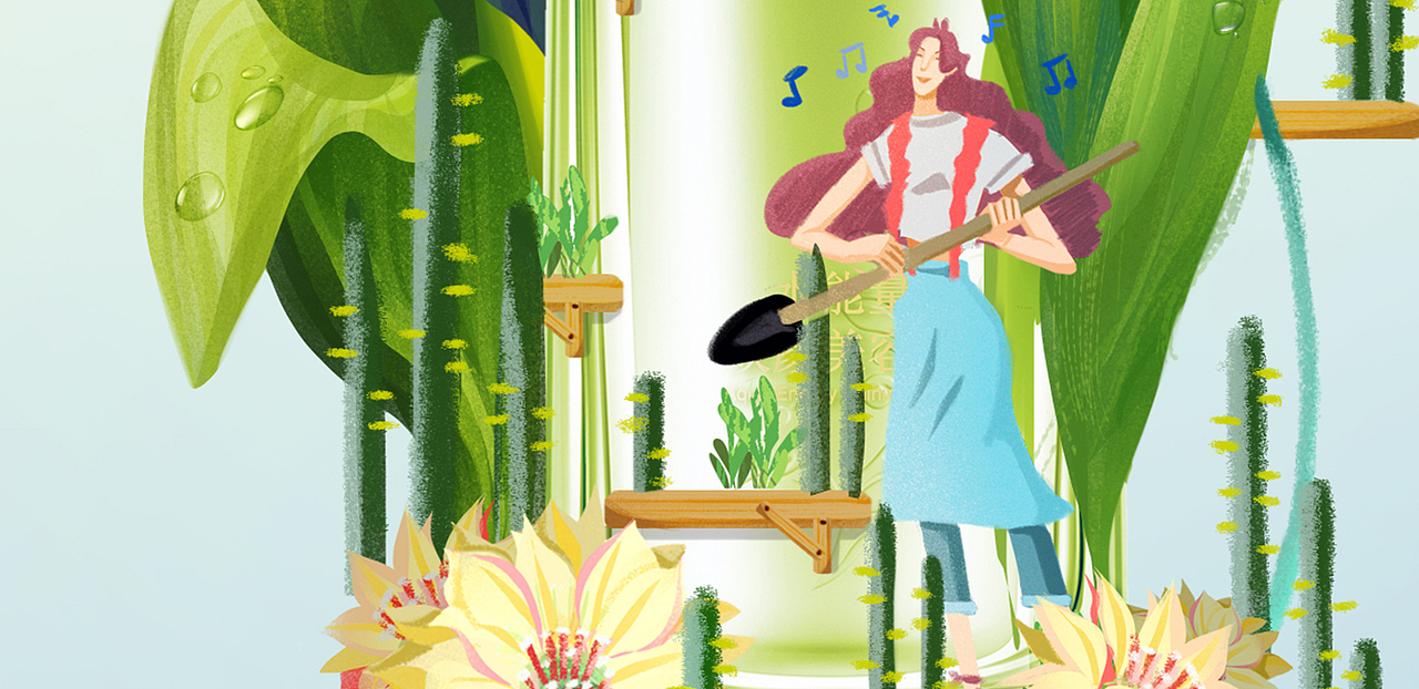 立夏（图ZNzg0NjMwODA=） - 商业插画 - 站酷设计师Menghui梦慧原创素材 - 站酷ZCOOL