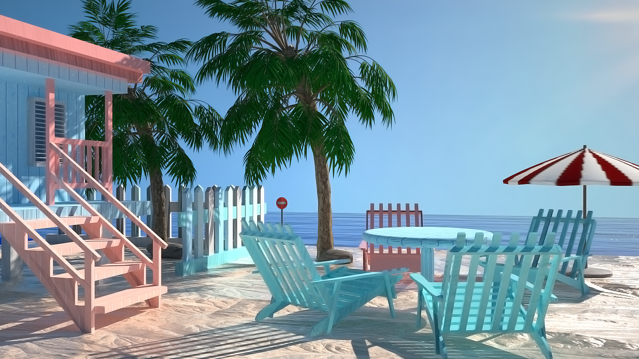 夏日海滩|三维|场景|zhyij - 原创作品 - 站酷 (zcool)