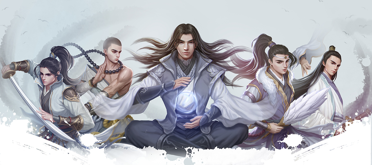 武侠群像一组|插画|游戏原画|夜夜夜夜1103_原创作品-站酷(zcool)
