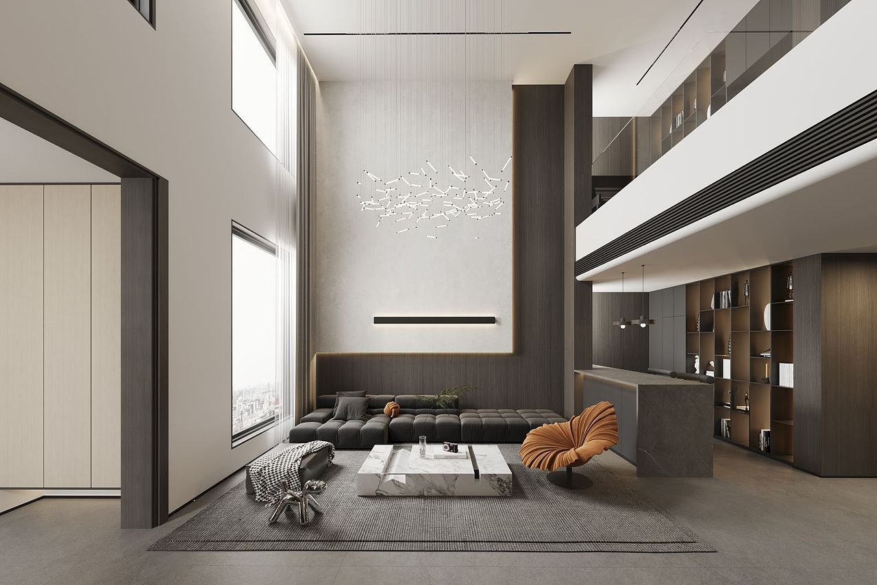 别墅挑空客厅（图ZMzMyODY1NzA0） - 家装设计 - 站酷设计师托托托托塔天王原创素材 - 站酷ZCOOL