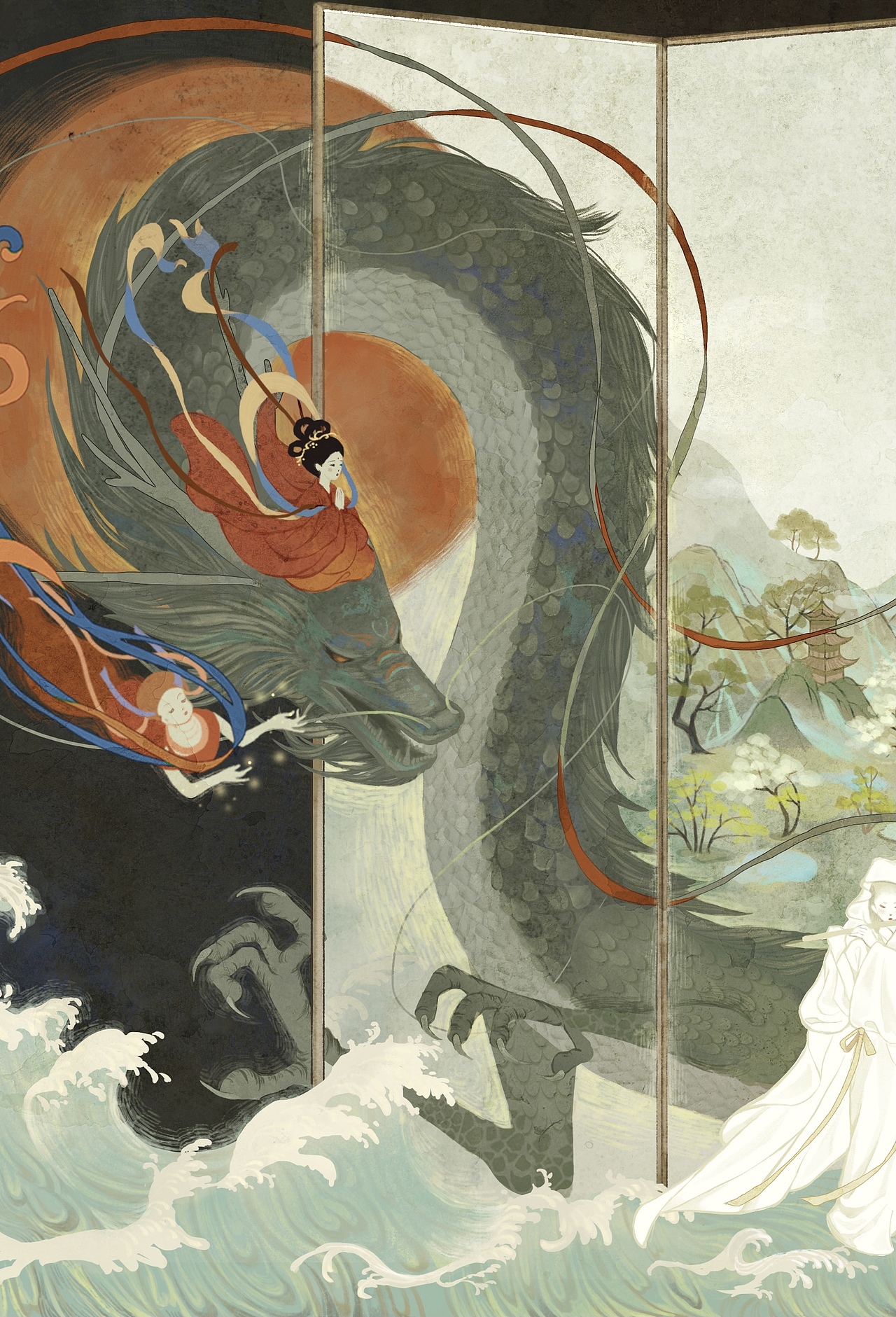 古风插画 | 引龙（图ZMjY0MTc1NjMy） - 商业插画 - 站酷设计师是南栀子原创素材 - 站酷ZCOOL