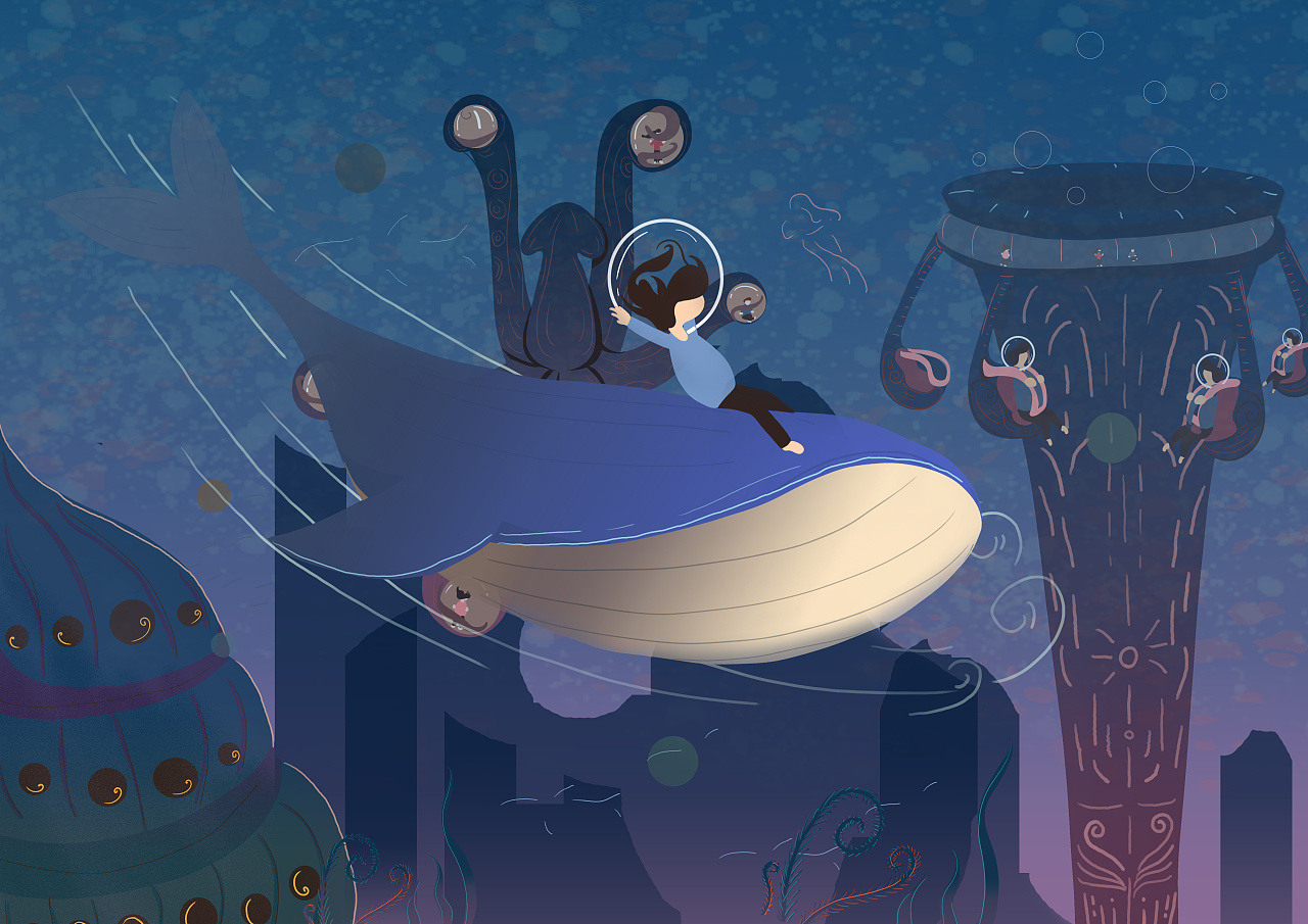 探索记(已经用于设计类相关比赛) 该系列作品是以一整系列插画呈现的