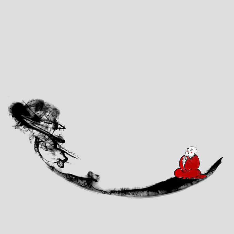 极简的泼墨禅意画作品集