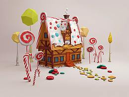 糖果屋-C4D臨摹