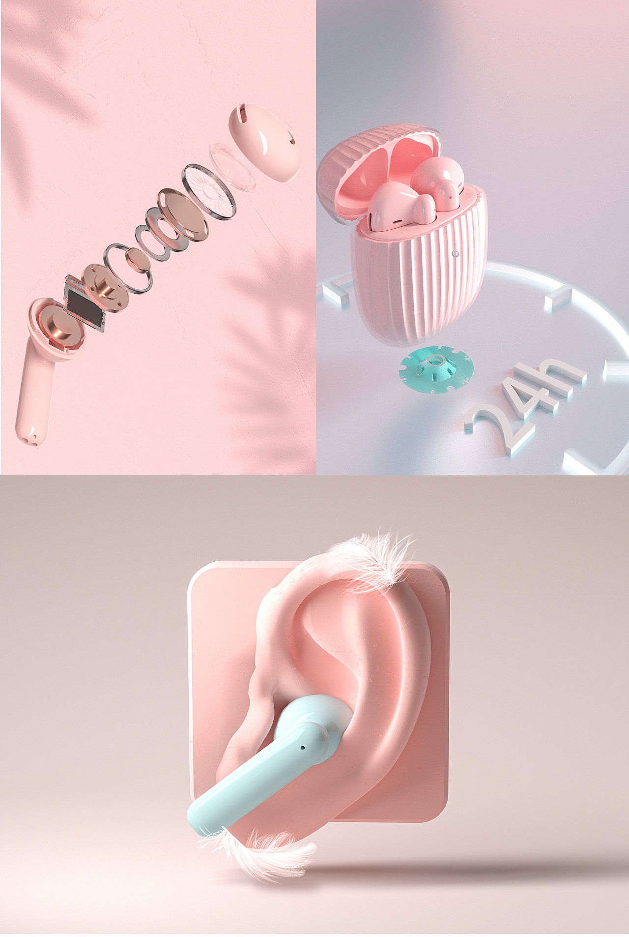 candypods蓝牙耳机渲染详情页