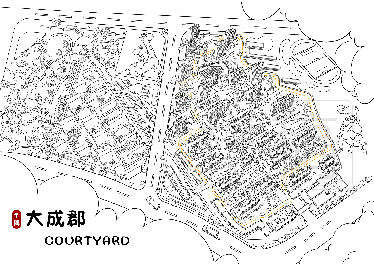 【商稿禁私自搬运】金隅大成郡-房地产手绘地图