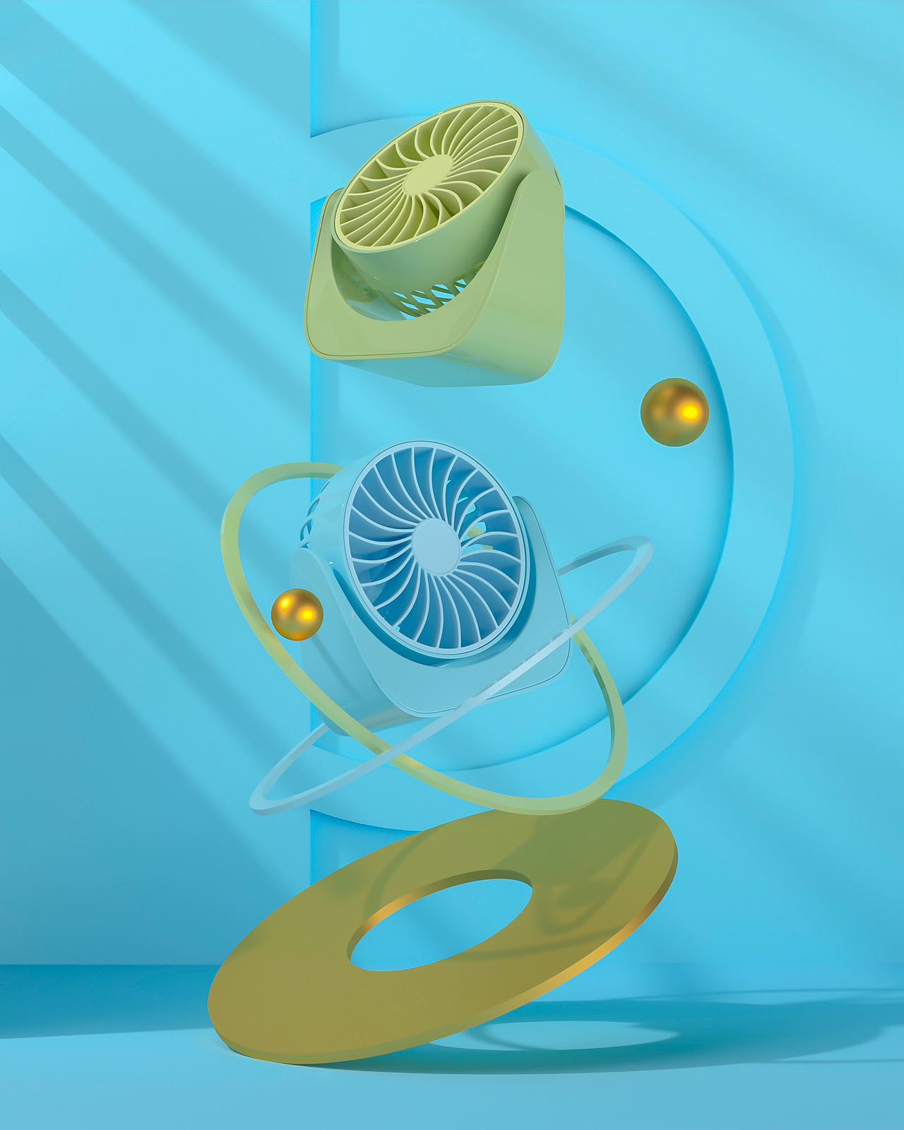 便携式电风扇 建模-渲染(C4D+Corona渲染器