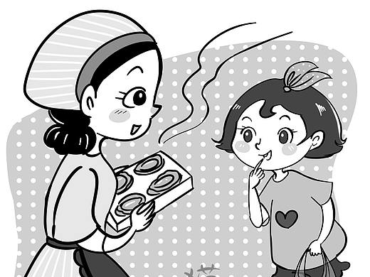 黑白插画儿童插画