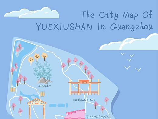 广州越秀山地图