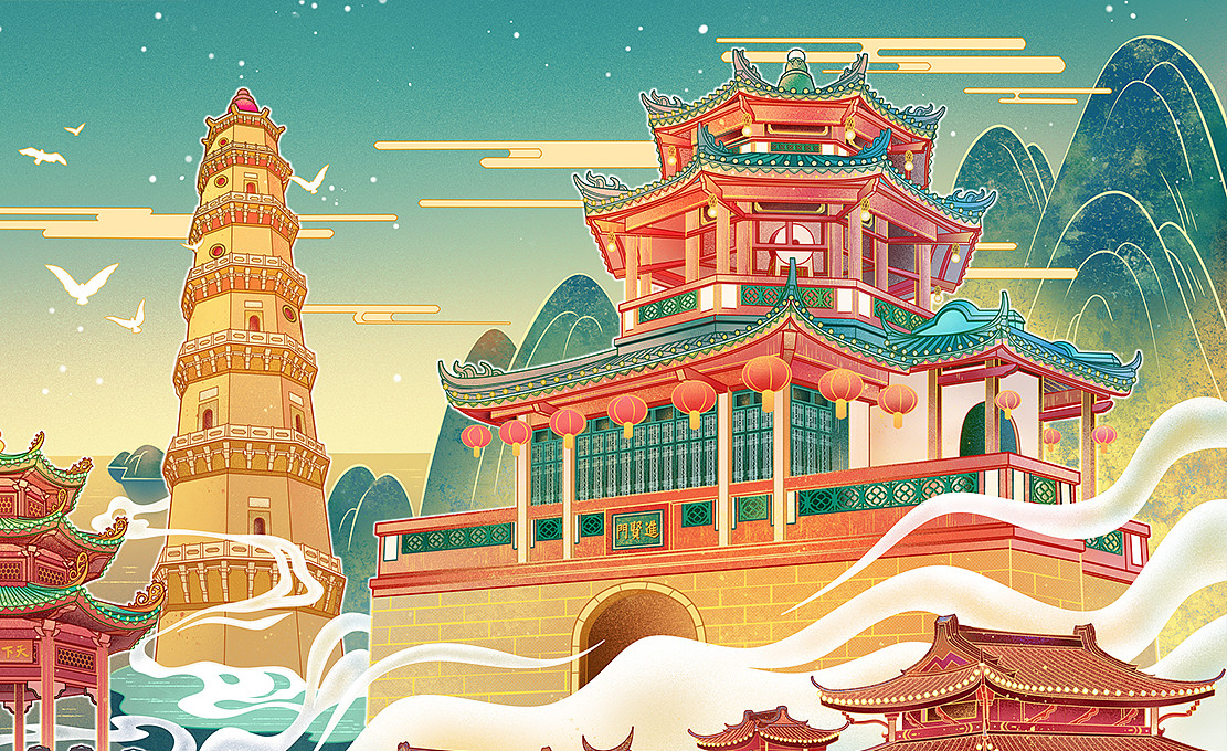 潮汕｜潮韵清风（图ZMjQwOTQ2NjQw） - 商业插画 - 站酷设计师木瓜森夏原创素材 - 站酷ZCOOL