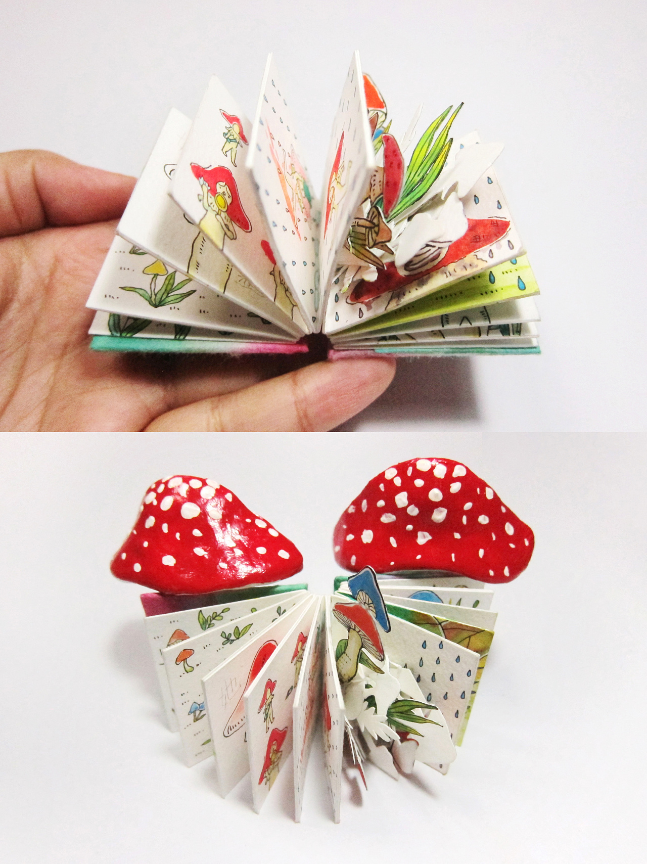 绘本自制迷你绘本蘑菇小书