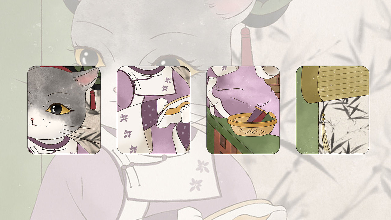 《横店有只戏精猫》系列插画 | 国风水彩 | 古装拟猫