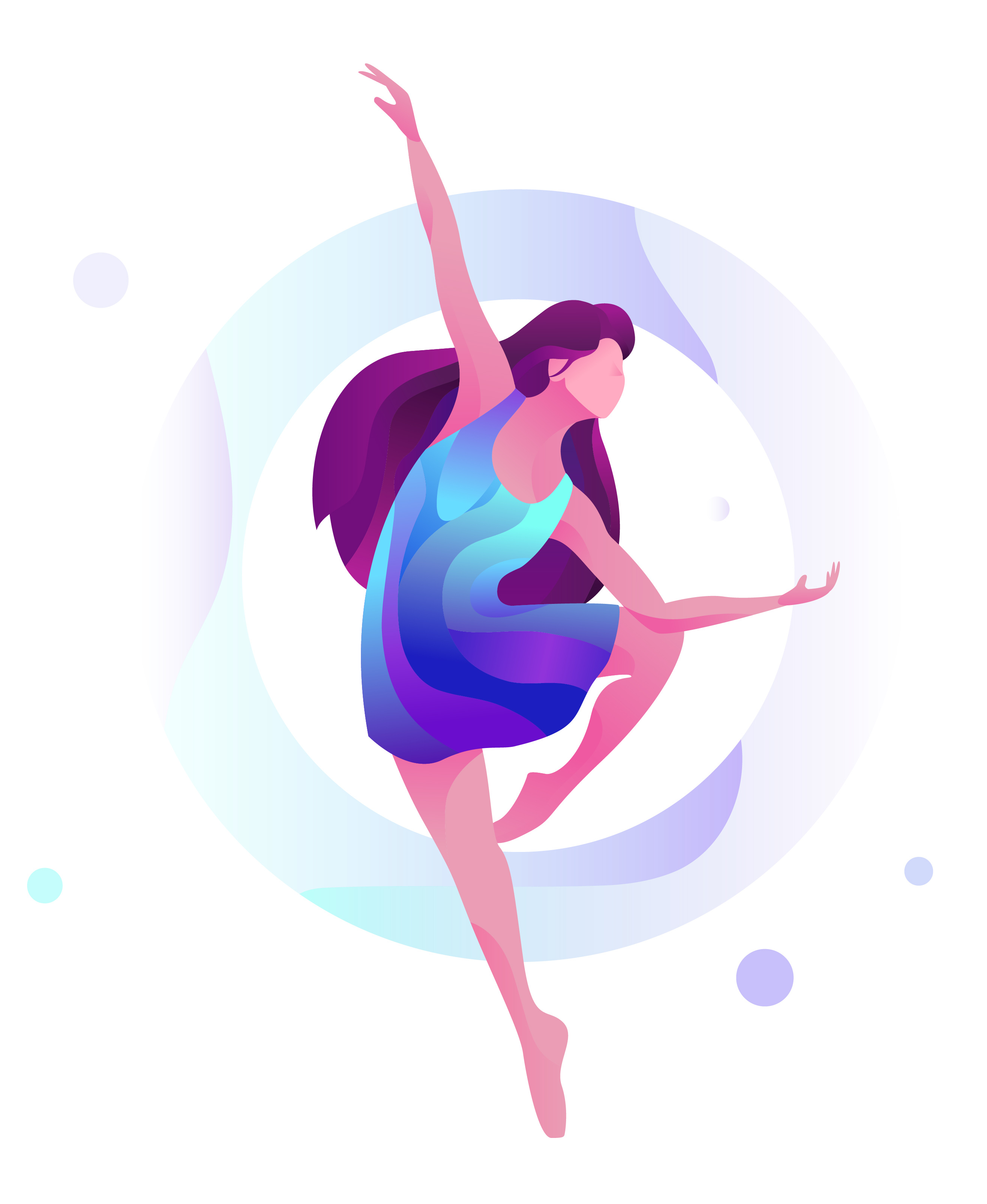 创意水墨彩绘舞蹈人物插画免抠图片素材免费下载 - 觅知网