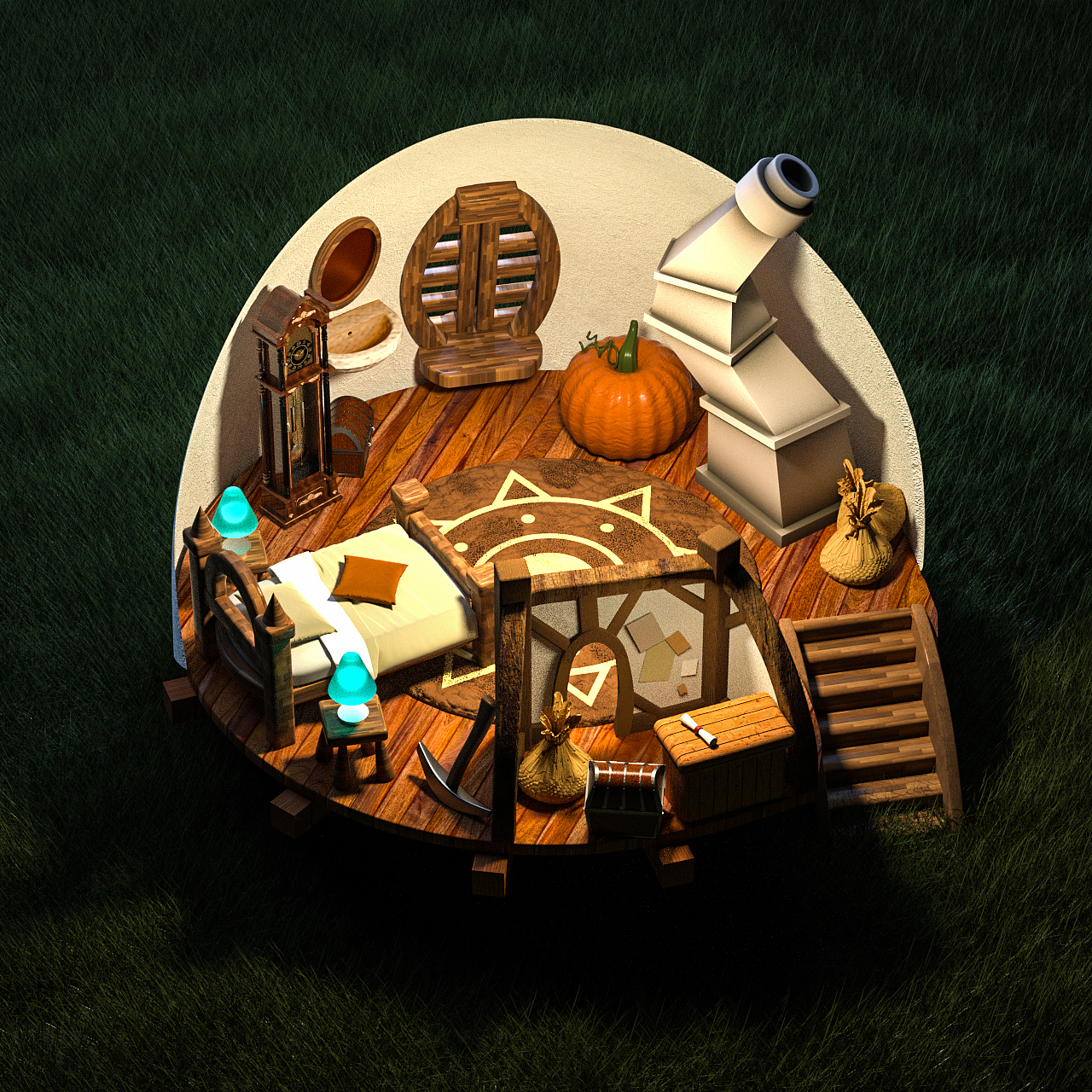 C4D小练习-最近建的可爱小房子（图ZMTY0ODcwNTA0） - 场景 - 站酷设计师AAA建材批发龙哥原创素材 - 站酷ZCOOL