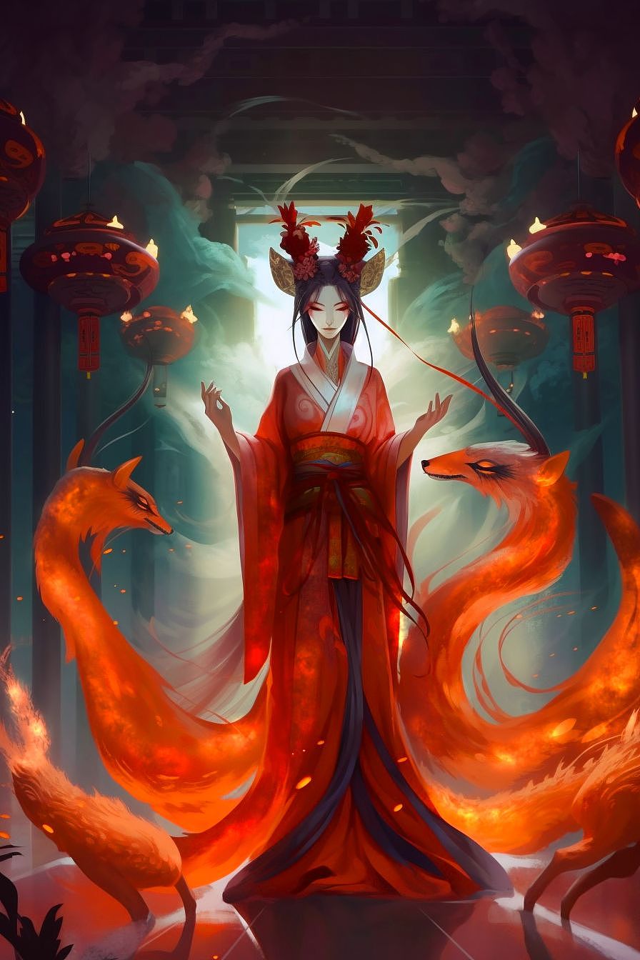 倾国倾城——狐妖篇（图ZMzM0ODk4MzM2） - AI作品 - 站酷设计师AI语画Lroric原创素材 - 站酷ZCOOL