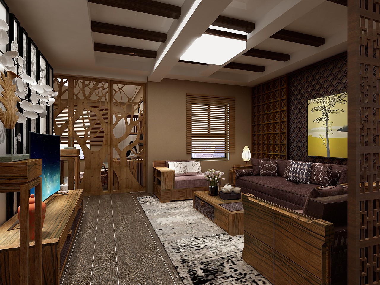 1家1设计团队--中式混合东南亚风格