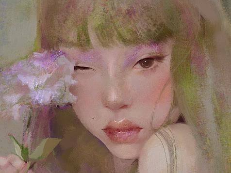 花與少女（個人主頁-ZNDk3NDMwNDA=） - 創(chuàng)作習作 - 站酷設計師Madison_ZZ原創(chuàng)素材 - 站酷ZCOOL