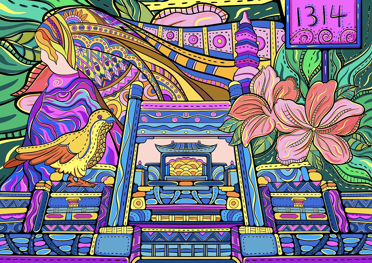 江西三清山插画稿2（图ZMjYxMjA2MTYw） - 商业插画 - 站酷设计师猫野郡原创素材 - 站酷ZCOOL