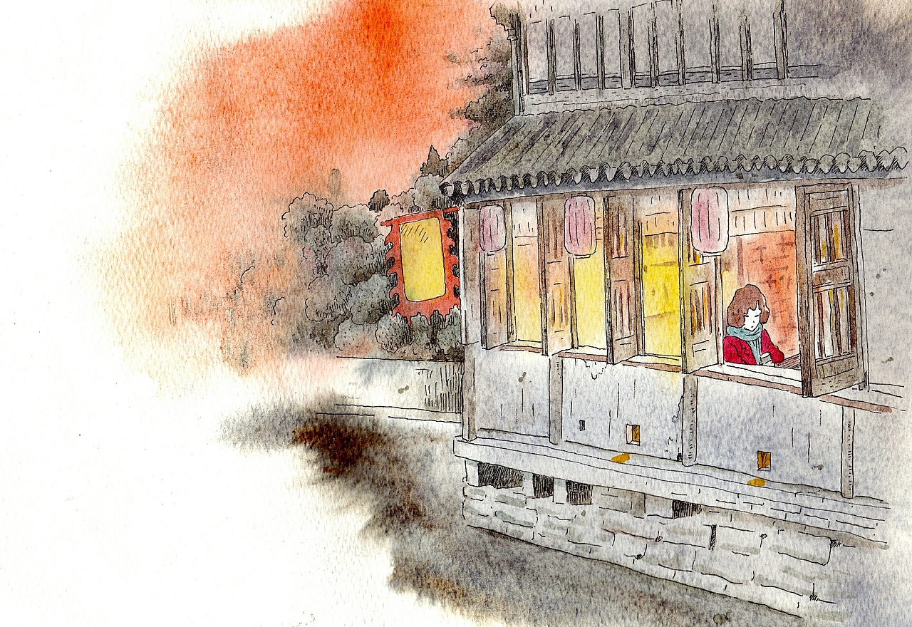 水乡（水彩）（图ZNTkxNzY0NzI=） - 商业插画 - 站酷设计师wp1992wp原创素材 - 站酷ZCOOL